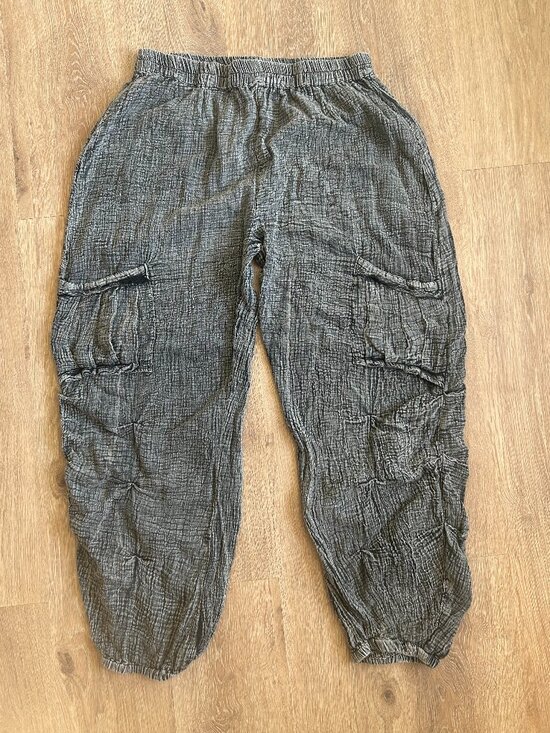 Paper Lace Pants - Paper Lace Women’s Cotton-Blend Gauze Gray Pants Size L Bohemian Cottagecore